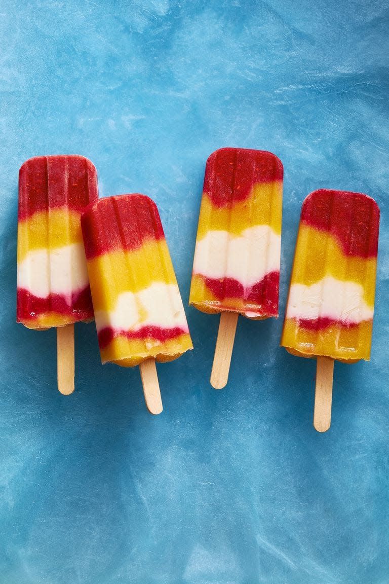 Peach Melba Ice Pops