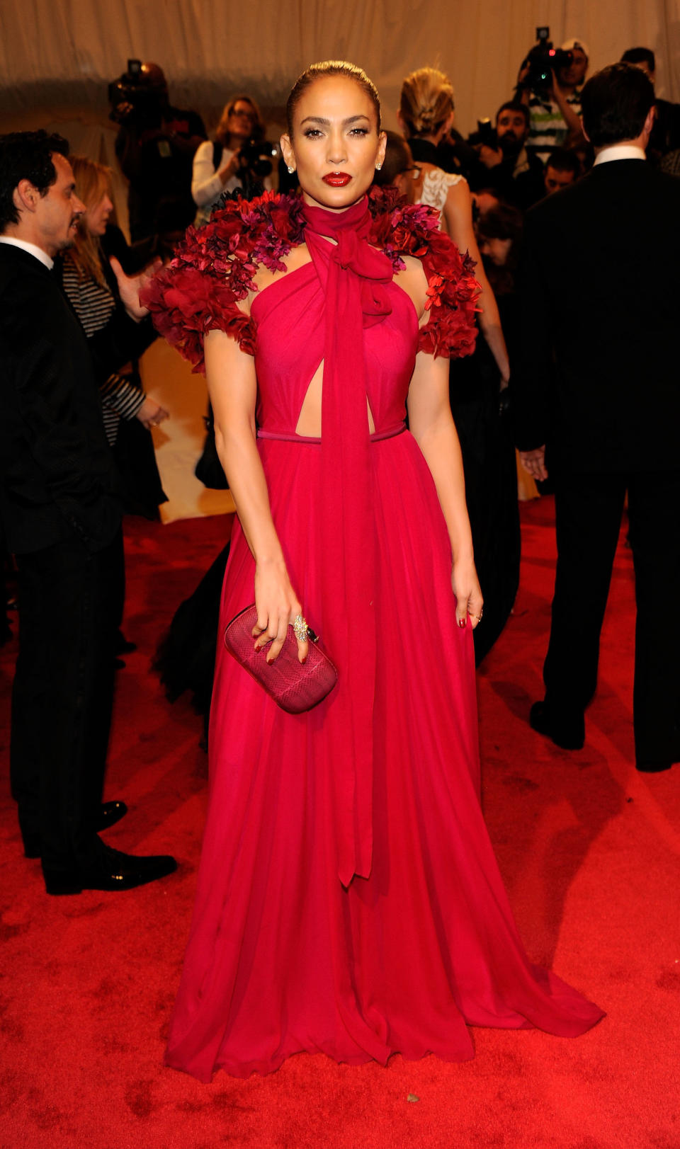 Lopez wears a Gucci gown for the "Alexander McQueen: Savage Beauty" Costume Institute Gala at The Metropolitan Museum of Art on May 2 in New York.