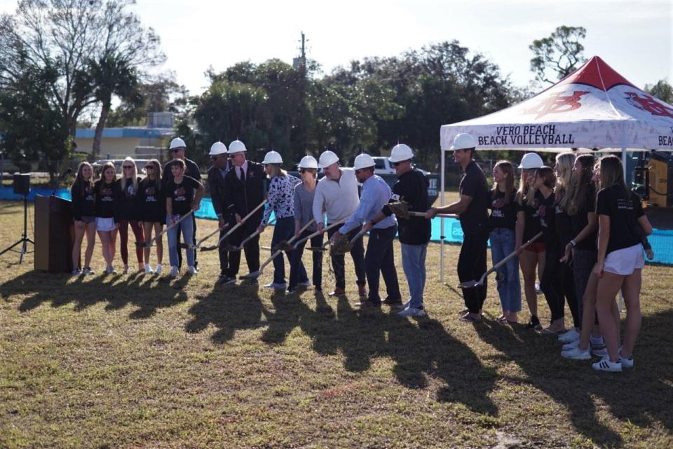Vero Beach's beach volleyball program broke ground on their new on-campus facility on Thursday, Jan. 19, 2023 that will be ready for the team's spring season in March. The facility will be next to Vero Beach's Freshman Learning Center.