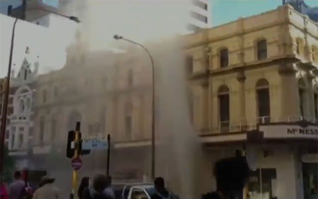 Perth is no stranger to burst water pipes. Photo: 7 News