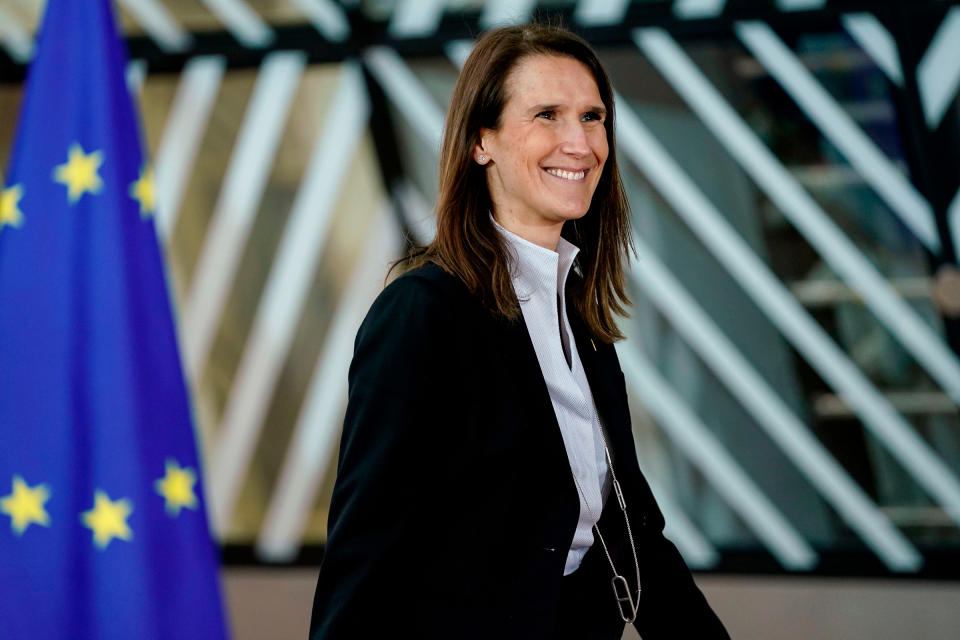 Belgium's Prime Minister Sophie Wilmes arrives for a European Union Summit in Brussels on Dec. 12, 2019. | Kenzo Tribouillard—AFP/Getty Images