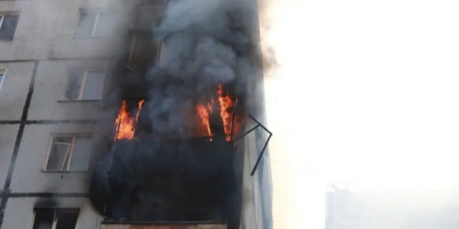 Consequences of the Russian attack on a residential high-rise in Zaporizhzhia on March 22