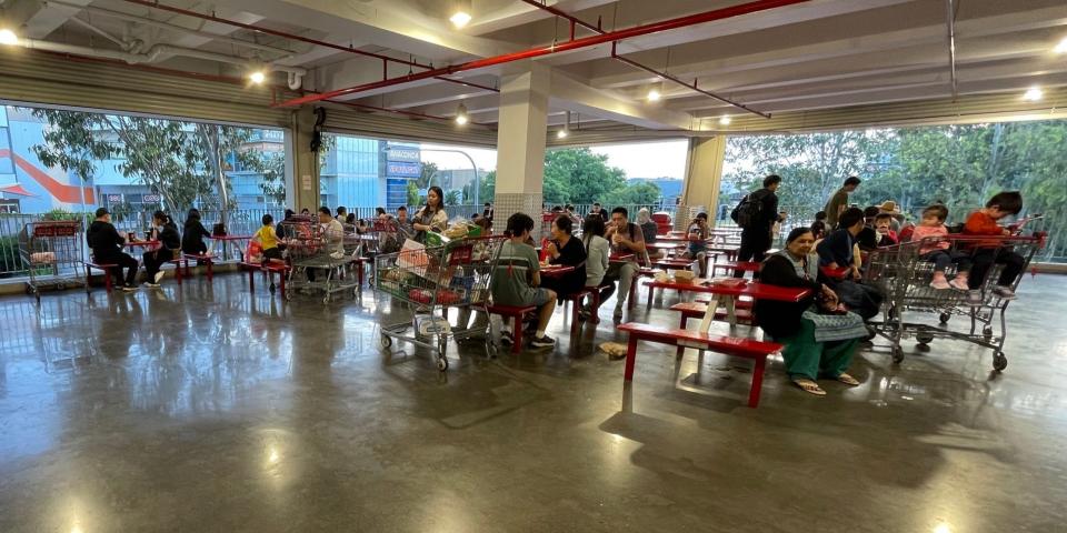 An outdoor food court at Costco in Sydney Australia