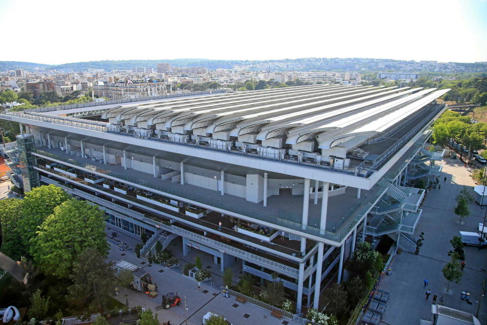 La société française Smac a travaillé sur le chantier Roland-Garros, en particulier la rénovation de l’enveloppe du court Philippe-Chatrier.  - Credit:J.E.E/SIPA / SIPA / J.E.E/SIPA