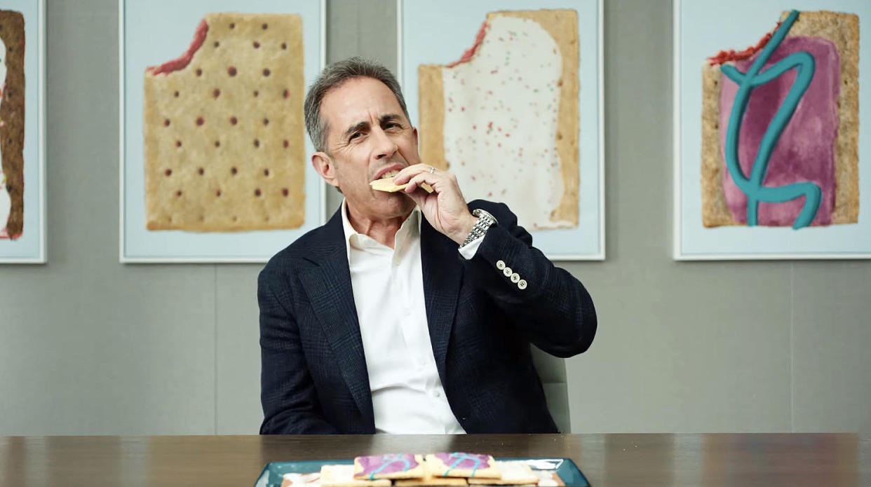 Jerry Seinfeld's munches on a Pop-Tart in a new promo for his Netflix comedy 