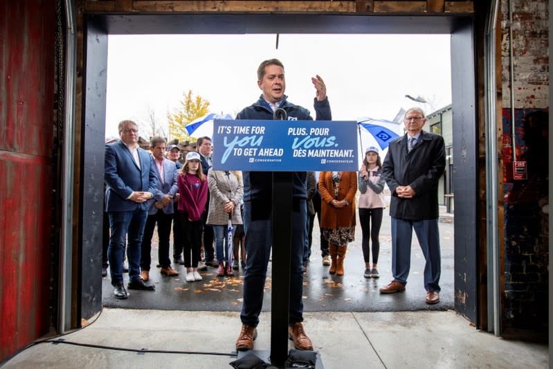 Leader of Canada's Conservatives campaigns in Fredericton