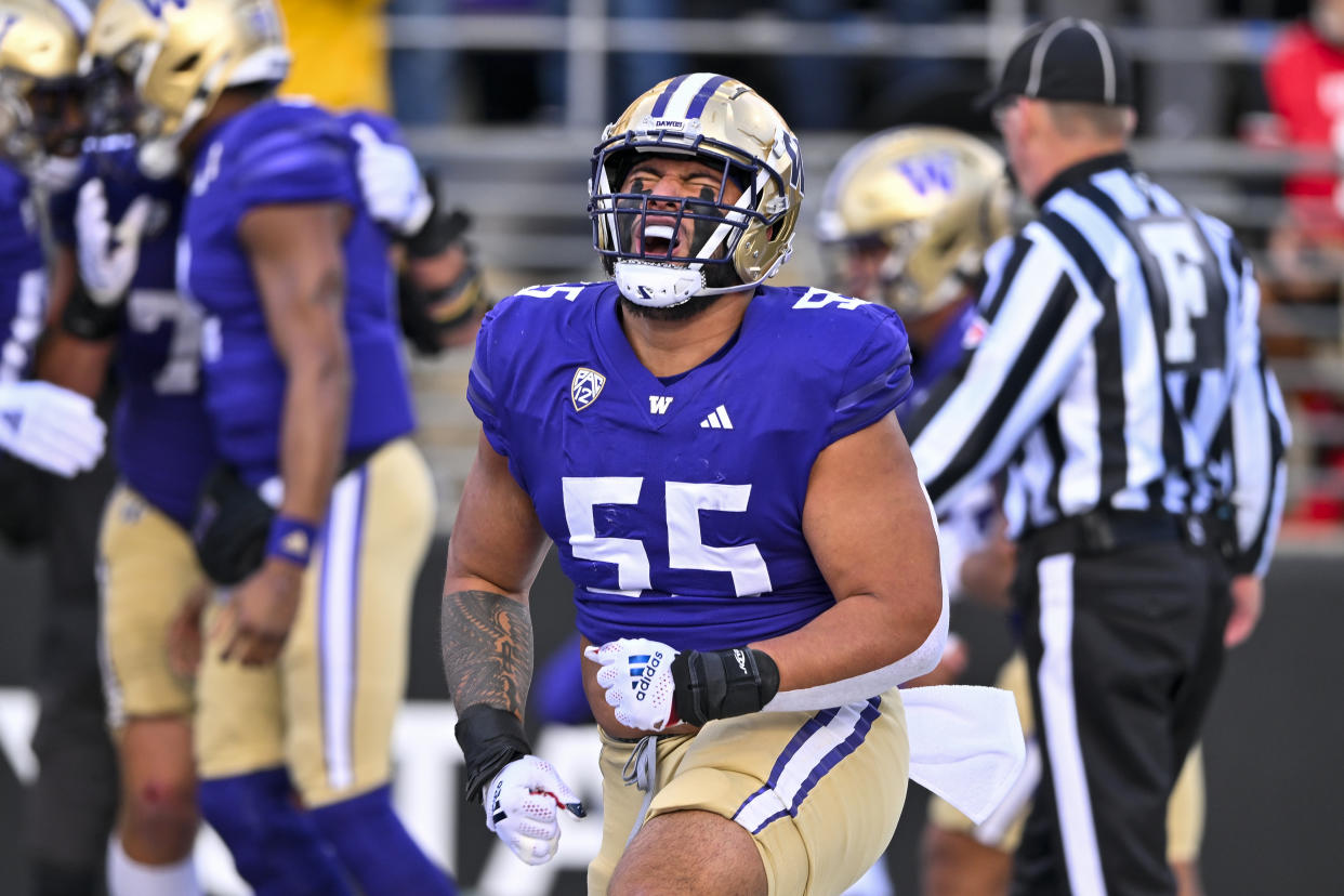 Will Troy Fautanu and Washington's offensive line control the Sugar Bowl on Monday? (Alika Jenner/Getty Images)