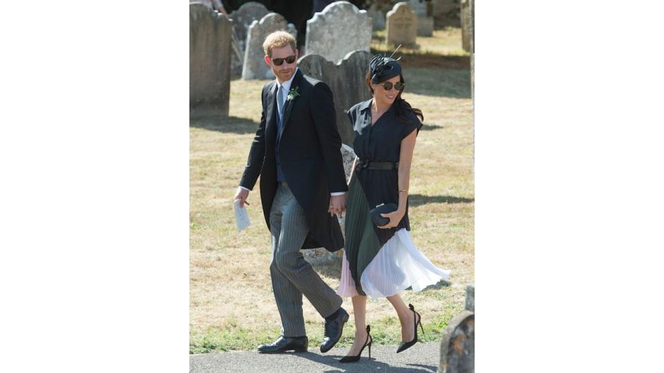 Meghan and Harry attend Charlie Van Straubenzee Wedding, 2018