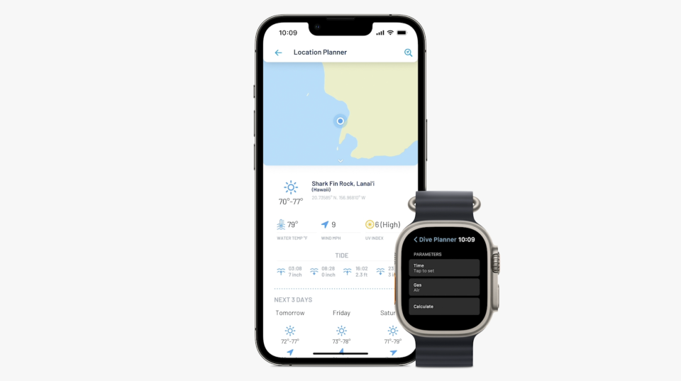 The Apple Watch Ultra's scuba diving features.