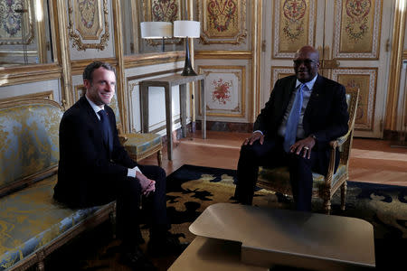 French President Emmanuel Macron meets President of Burkina Faso Roch Marc Christian Kabore at the Elysee Palace in Paris, France, December 17, 2018. REUTERS/Benoit Tessier/Pool