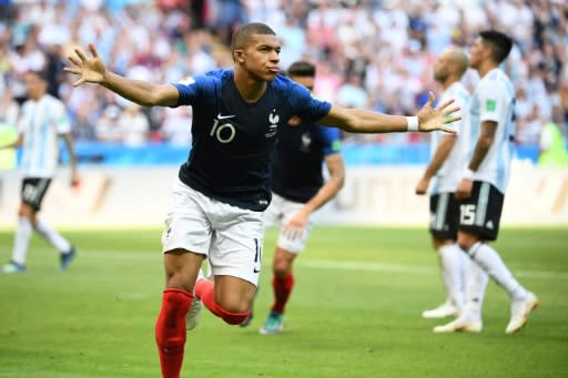 Kylian Mbappe, 19, became the youngest player since Pele in 1958 to score twice in a World Cup match