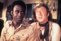 <a href="http://movies.yahoo.com/movie/blazing-saddles/" data-ylk="slk:BLAZING SADDLES;elm:context_link;itc:0;sec:content-canvas" class="link ">BLAZING SADDLES</a> (1974) <br>Directed by: <span>Mel Brooks</span> <br>Starring: <span>Cleavon Little</span>, <span>Gene Wilder</span> and <span>Slim Pickens</span>