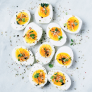 <p>Loaded with bacon and Swiss cheese, this fat-filled egg is perfect for any keto dieter. </p><p><em><a href="https://www.goodhousekeeping.com/food-recipes/easy/a29230827/keto-bacon-cheese-deviled-eggs-recipe/" rel="nofollow noopener" target="_blank" data-ylk="slk:Get the recipe for Keto-Friendly Bacon-Cheese Deviled Eggs »;elm:context_link;itc:0;sec:content-canvas" class="link "><em><em>Get the recipe for Keto-Friendly Bacon-Cheese Deviled Eggs <em><em>»</em></em></em></em></a></em><br></p>