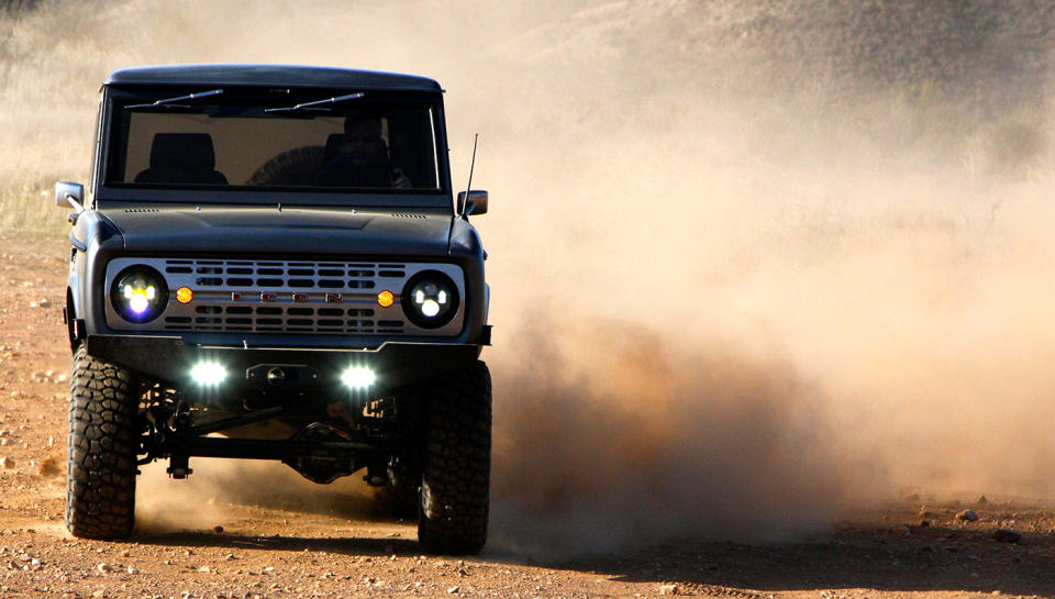 The first-generation Ford Bronco (1966 to 1977) has always been cool in an under-the-radar way. Built as a simple and utilitarian competitor to the Jeep CJ5 and the International Harvester Scout, Broncos were boxy with a bumpy ride that was extremely hot in summer and frigid in winter. But its unpolished experience was the key to its charm, and the three-on-the-tree manually shifted 4x4 came to define Colorado’s rugged working class and Southern California’s laid-back beach lifestyle.