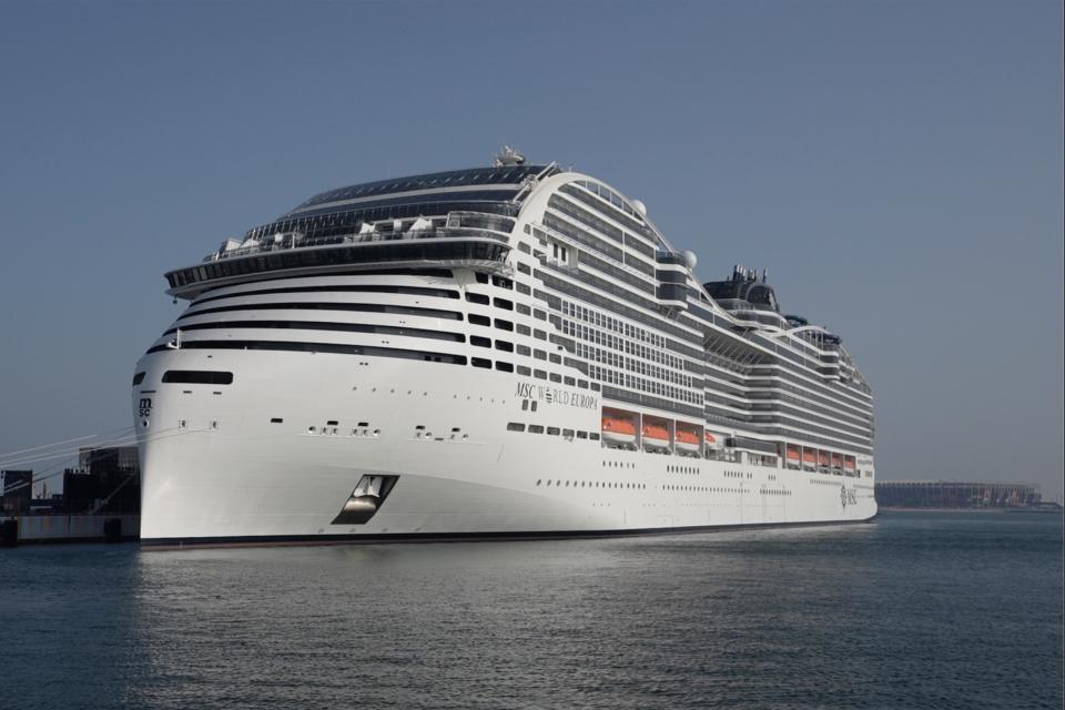 The MSC World Europa cruise ship in Doha, Qatar, Sunday, Nov. 13, 2022.