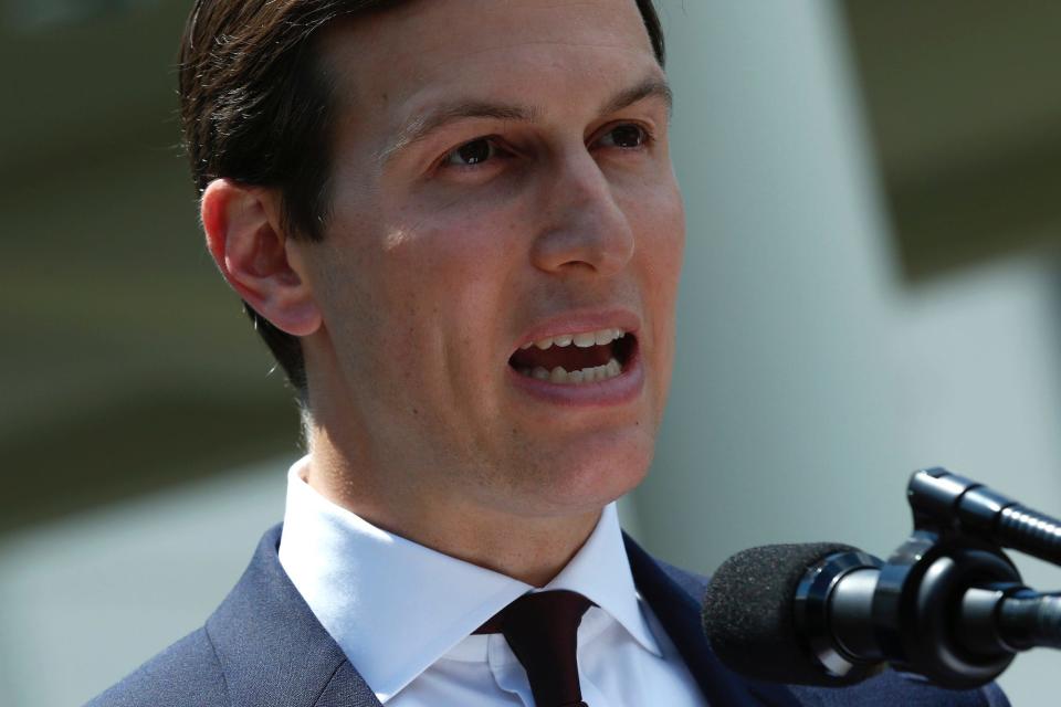 Senior Advisor to the President Jared Kushner makes a statement from at the White House after being interviewed by the Senate Intelligence Committee in Washington on July 24, 2017.