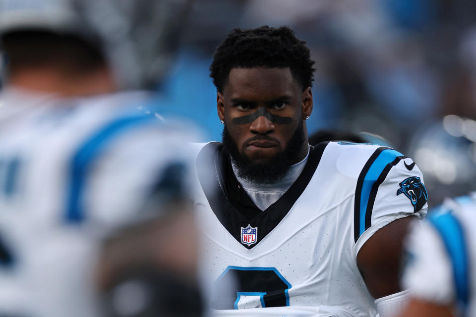 Brian Burns was one of the biggest names bandied about at the NFL trade deadline, but he ended up staying put in Carolina, which means the Panthers didn't get any prime draft capital for him either. (Photo by Jared C. Tilton/Getty Images)