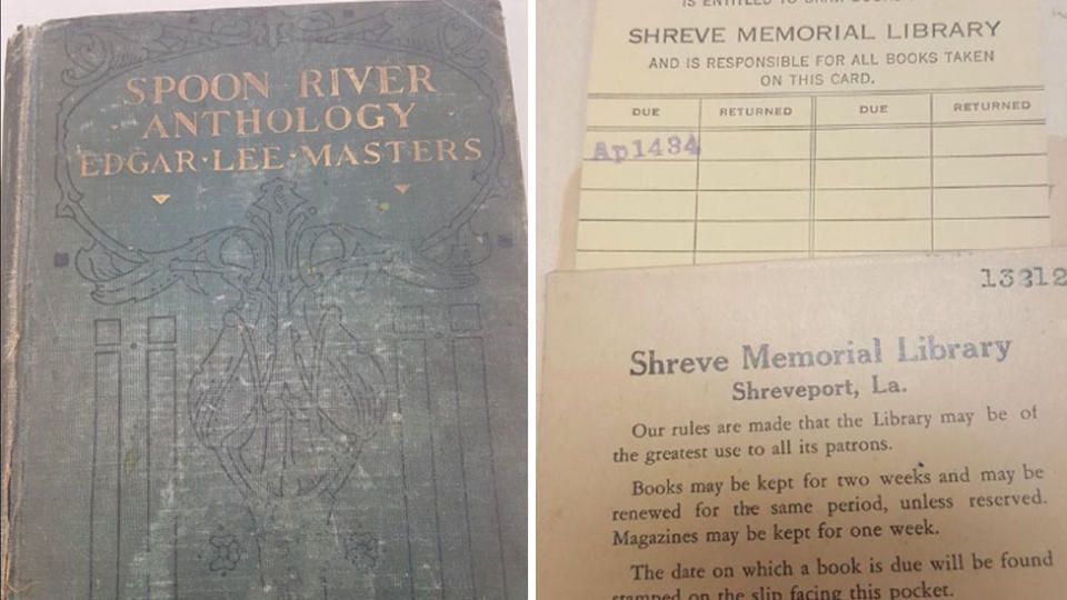 The Spoon River Anthology was returned 84 years after it was borrowed. Source: Facebook/Shreve Memorial Library