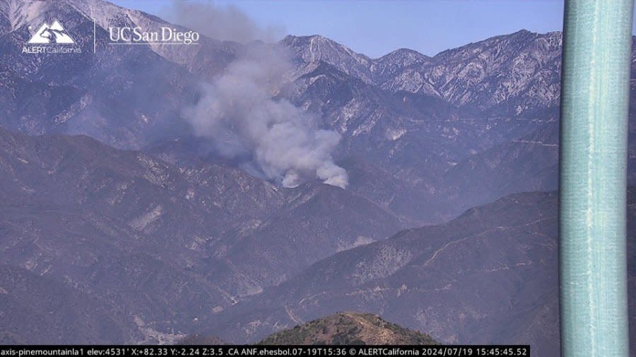 The Fork Fire is seen burning in the Angeles National Forest on July 19, 2024. (ALERTCalifornia)