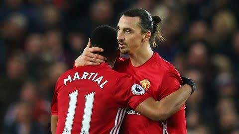 Anthony Martial Zlatan Ibrahimovic Manchester United