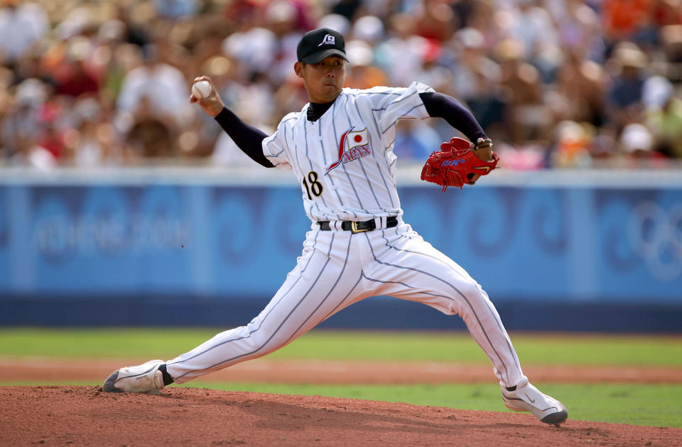 松坂大輔在雅典奧運四強戰對澳洲登板。（Photo by Robert Laberge/Getty Images）