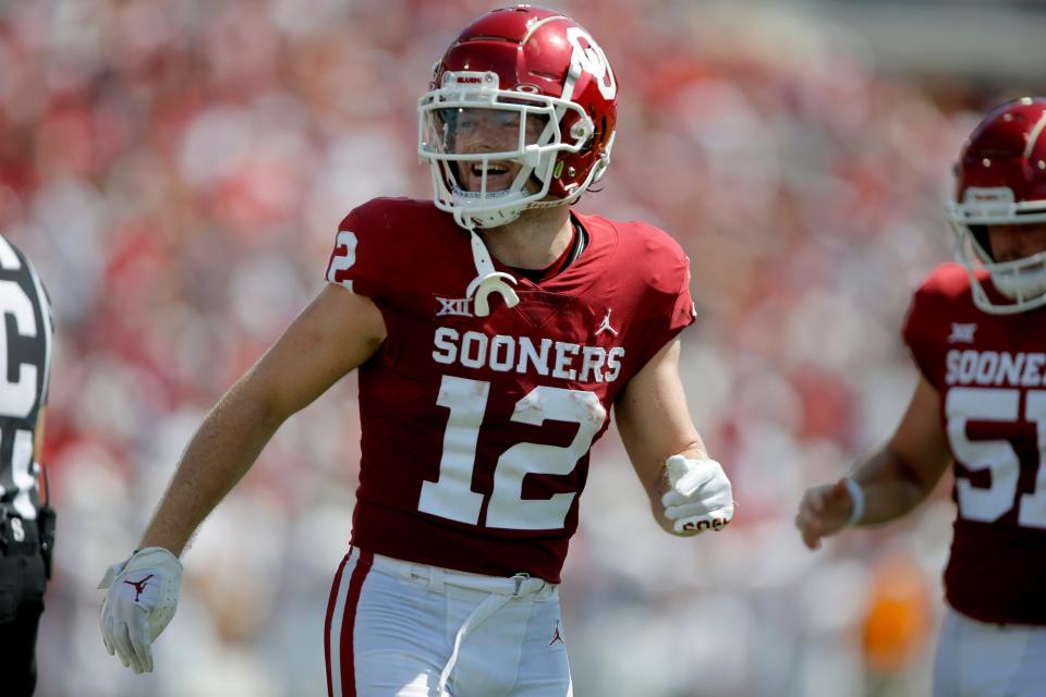 Norman North product Drake Stoops has a career-high 37 catches for 366 yards and three touchdowns this season for the Sooners.