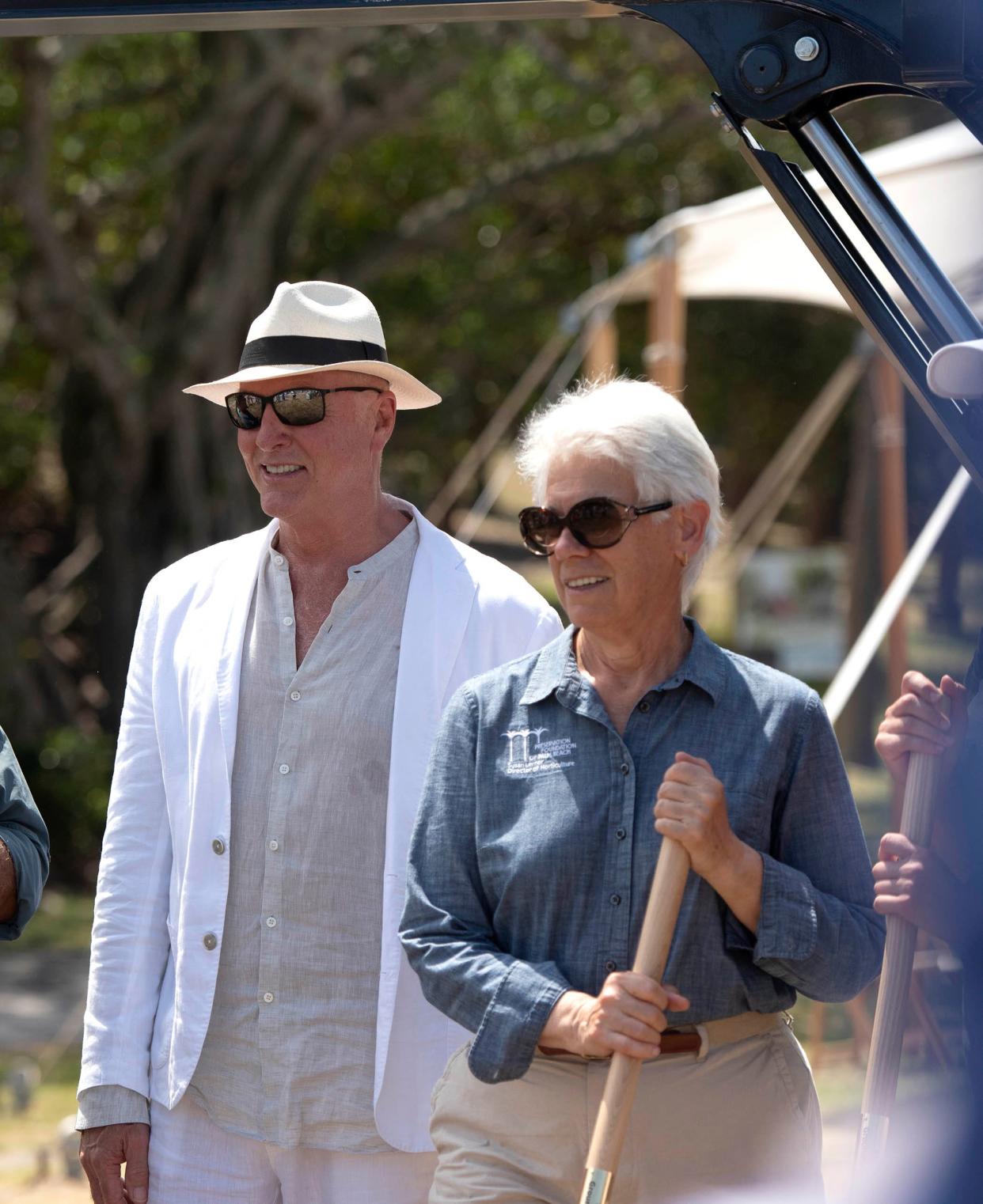 Landscape architect Raymond Jungles and Preservation Foundation director of horticulture Susan Lerner attend Friday's groundbreaking event.