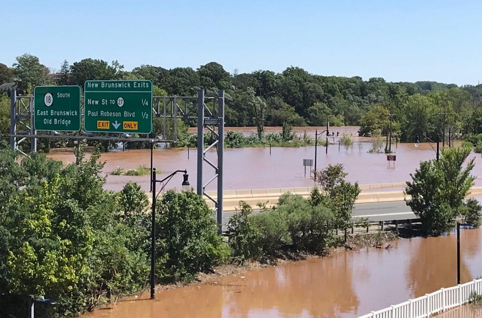 Widespread flooding occurred in New Brunswick, including along Route 18, pictured, when the remnants of Hurricane Ida moved through.