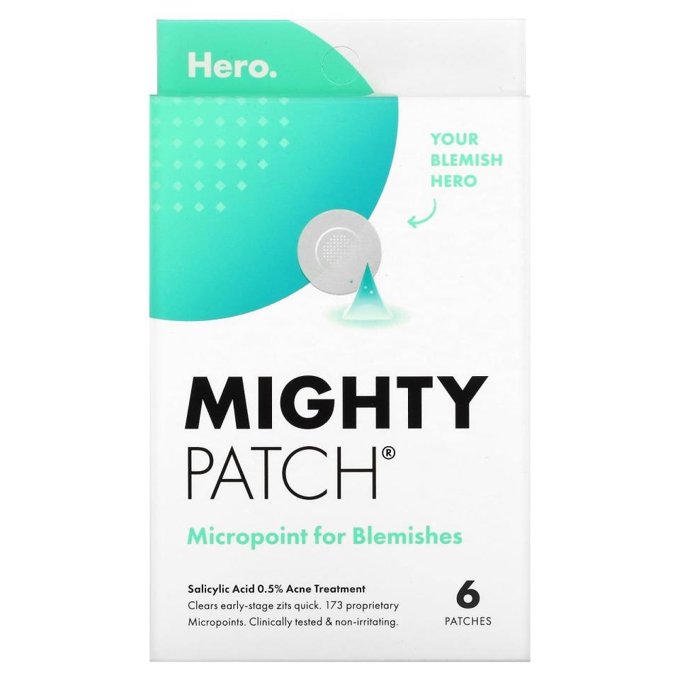 <p><a href="https://go.redirectingat.com?id=74968X1596630&url=https%3A%2F%2Fwww.walmart.com%2Fip%2FMighty-Patch-Micropoint-for-Blemishes-6-Patches-Hero-Cosmetics%2F501933879&sref=https%3A%2F%2F" rel="nofollow noopener" target="_blank" data-ylk="slk:Shop Now;elm:context_link;itc:0;sec:content-canvas" class="link ">Shop Now</a></p><p>Mighty Patch Micropoint for Blemishes</p><p>walmart.com</p><p>$20.67</p>