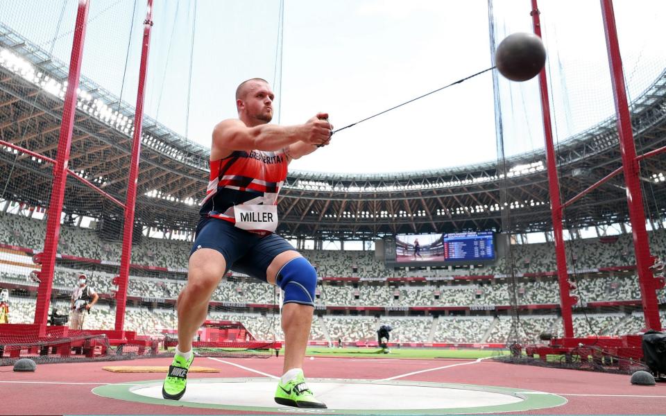 Nick Miller started the men's hammer final in impressive fashion - GETTY IMAGES