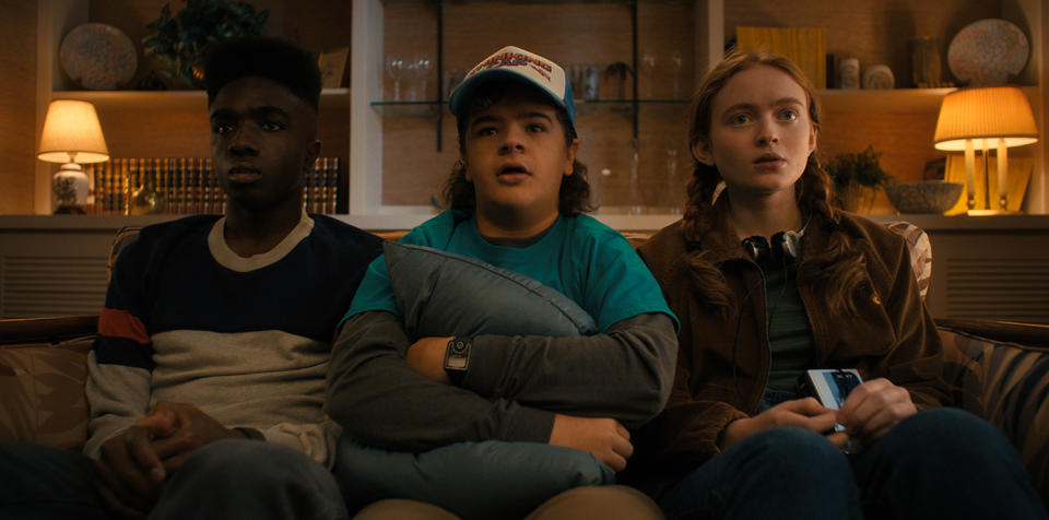 Lucas, Dustin and Max all return. (Netflix)