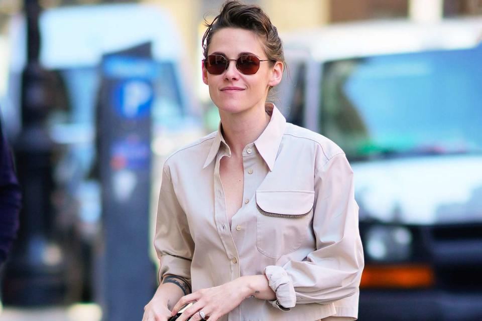 <p>Gotham/GC Images</p> Kristen Stewart shares details on her engagement ring from fiancée Dylan Meyer