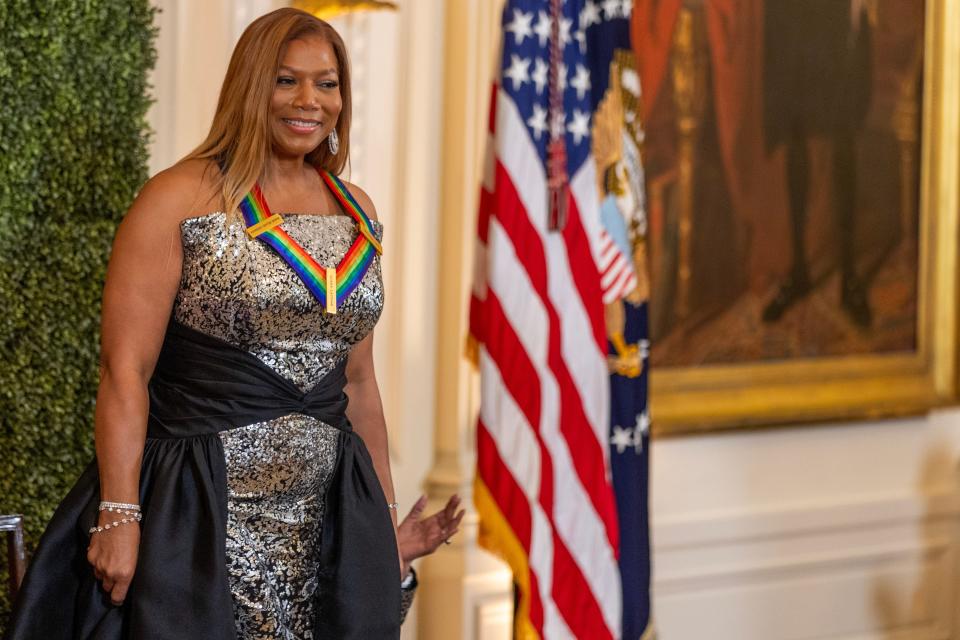WASHINGTON, DC - DECEMBER 03: Queen Latifah attends the The Kennedy Center Honorees reception at The White House on December 03, 2023 in Washington, DC.