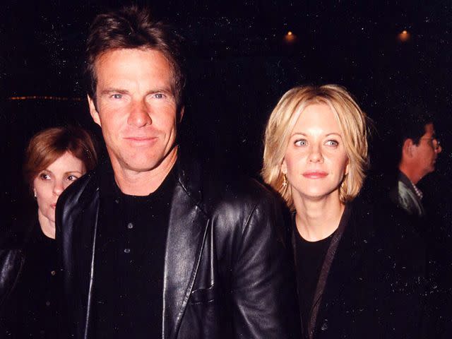 <p>Jeff Kravitz/FilmMagic</p> Dennis Quaid and Meg Ryan at the premiere of 'Hurlyburly' in Los Angeles in 1998.