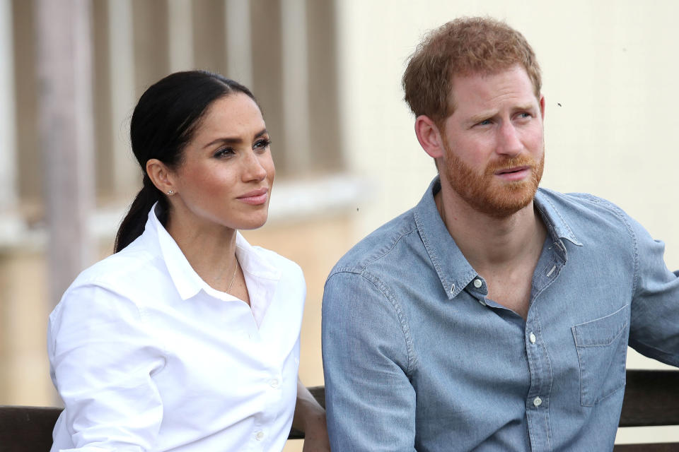 Prince Harry, Duke of Sussex and Meghan, Duchess of Sussex visit a local farming family, the Woodleys, on October 17, 2018 in Dubbo, Australia. The Duke and Duchess of Sussex are on their official 16-day Autumn tour visiting cities in Australia, Fiji, Tonga and New Zealand. Chris Jackson/Pool via REUTERS