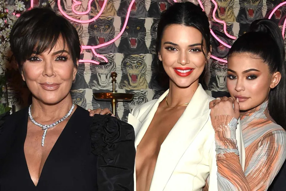 <p>Dimitrios Kambouris/Getty</p> Kris Jenner, Kendall Jenner, Kylie Jenner