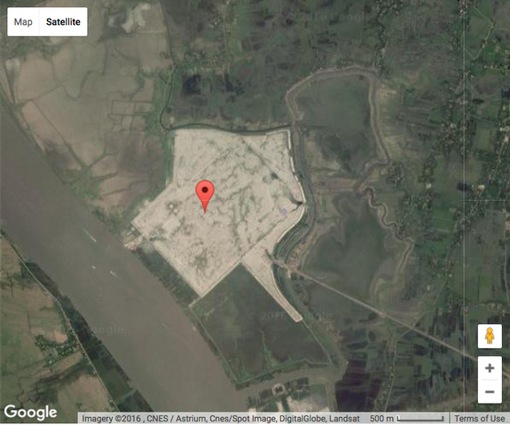 Rampal coal power plant site; Wikimapia image accessed May 2016.