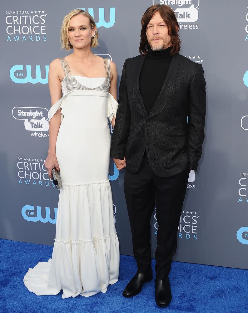 Diane Kruger, Norman Reedus Share Kisses at Critics' Choice Awards