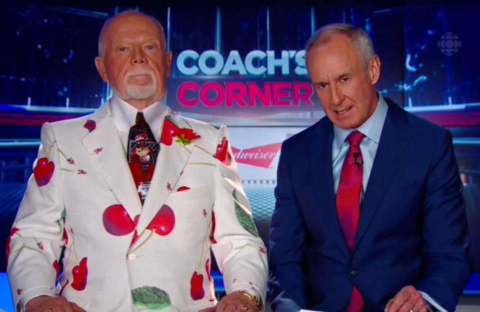 <p>Don Cherry’s playoff debut during Game 1 between the Canadiens and Rangers. </p>