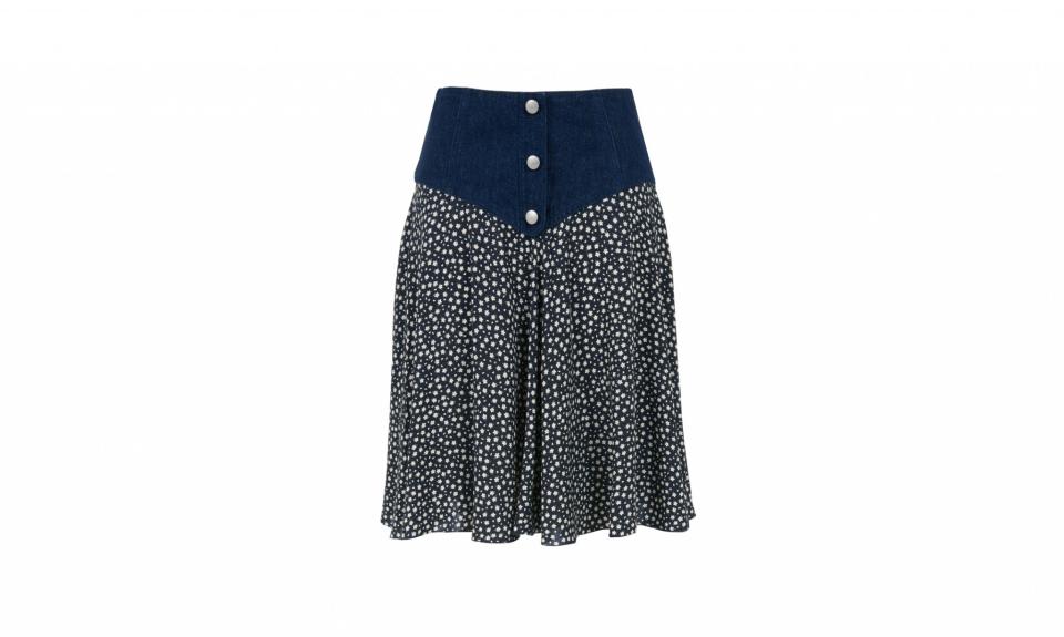 <p>Denim Denim Ditsy Floral Combo Skirt, $175, <a rel="nofollow noopener" href="https://www.openingceremony.com/womens/esprit-by-opening-ceremony/denim-combo-skirt-ST96510.html" target="_blank" data-ylk="slk:openingceremony.com;elm:context_link;itc:0;sec:content-canvas" class="link ">openingceremony.com</a> </p>