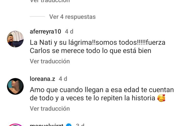 Algunos de los comentarios por parte de sus fanáticos en Instagram