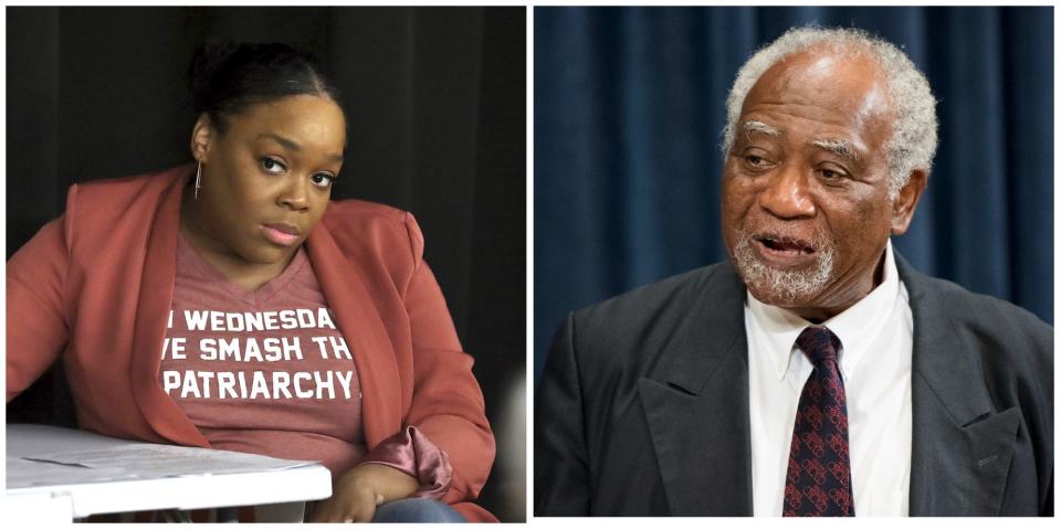 Activist Kina Collins and Rep. Danny K. Davis of Illinois