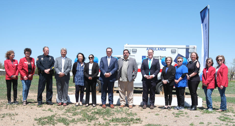 Local officials and members of the Northwest Texas Healthcare system attend the official ground breaking of its newest emergency facility Friday in east Amarillo.