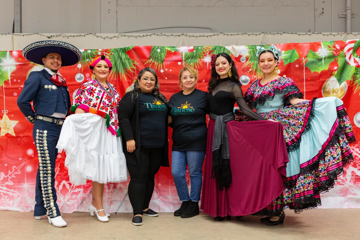 Paola Sumoza, center left, co-founder of the Casa de la Cultura Tlanese, leads an effort to promote traditional Mexican dances.