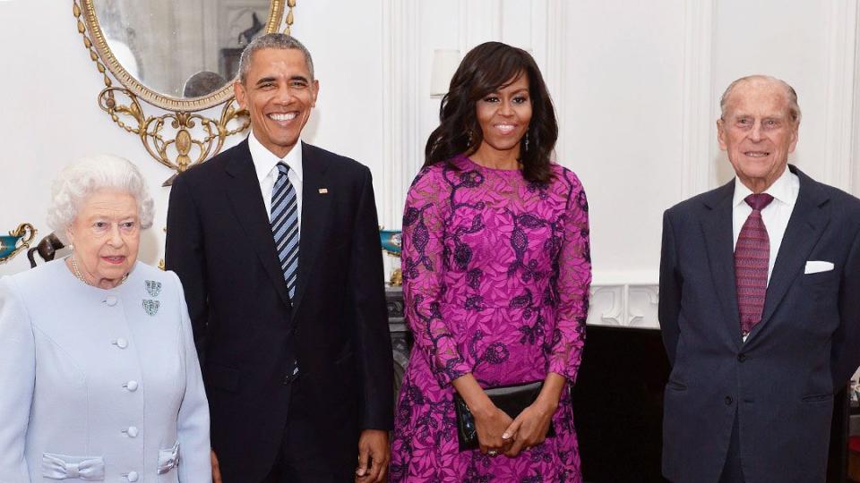 Queen Elizabeth II, US President Barack Obama, US First Lady Michelle Obama and Prince Philip