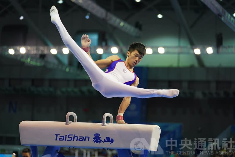 2017世大運體操男子鞍馬項目，中華隊李智凱以15.300分，拿下金牌，這也是中華代表團在本屆世大運的第8金，刷新歷屆紀錄。 （中央社）