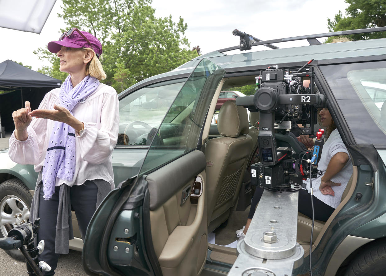 Marlee Matlin directing behind the scenes in an upcoming episode of Accused.  (Photo: Fox Media LLC. CR: /FOX)