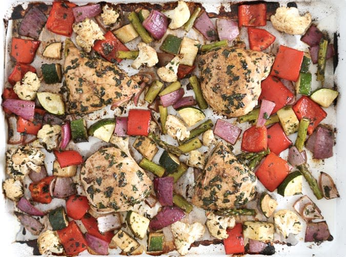 Sheet-Pan Balsamic-Herb Chicken and Vegetables
