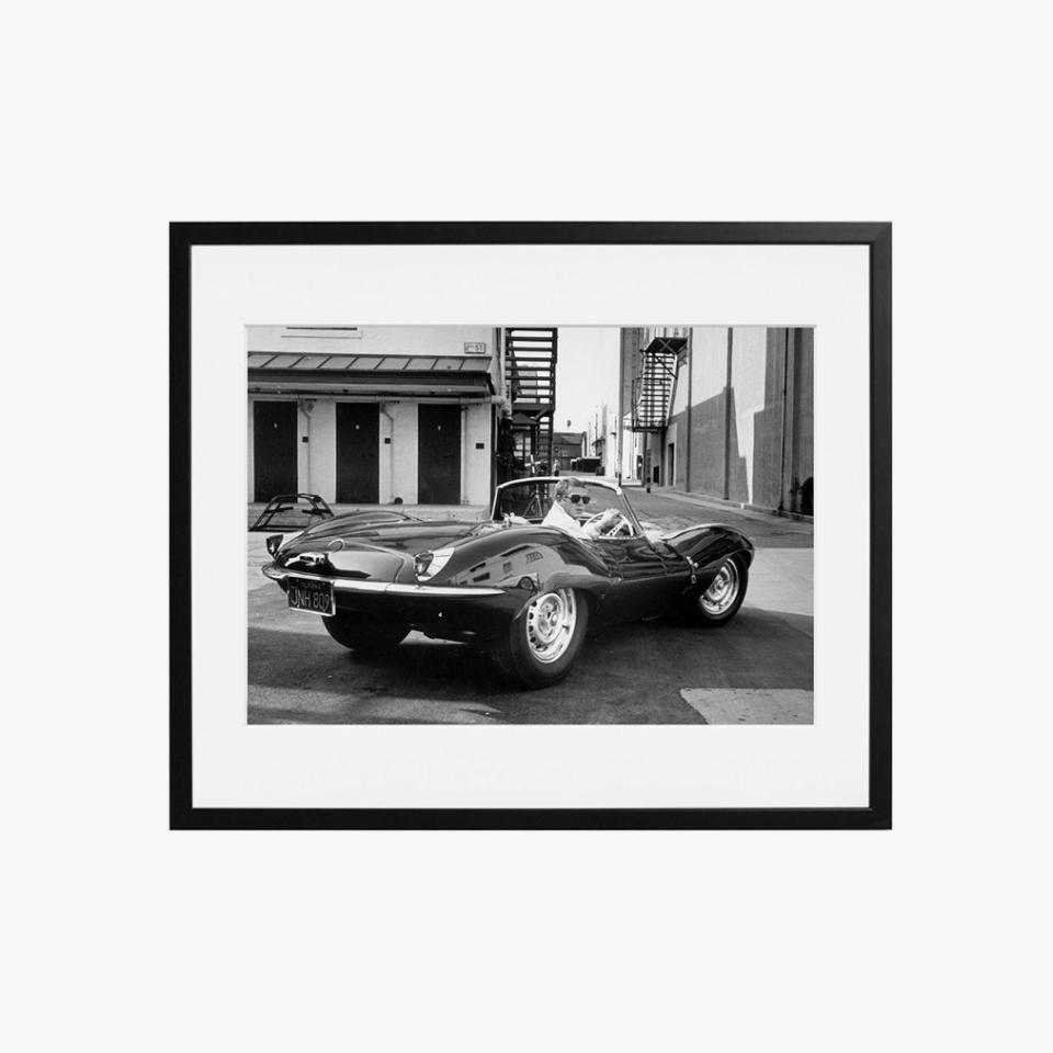 Steve McQueen driving framed print