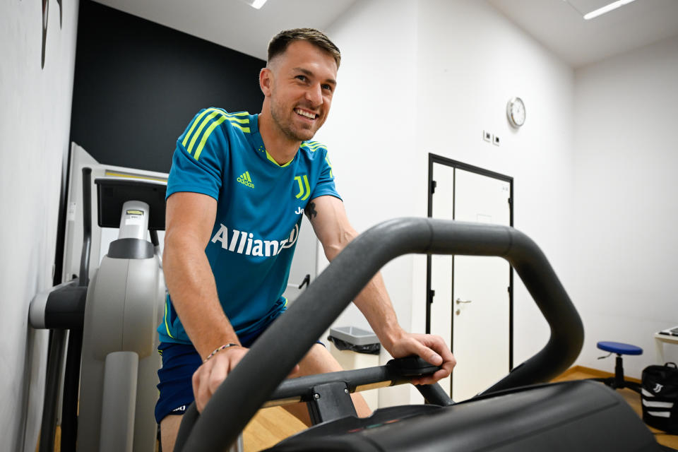 TURIN, ITALY - JULY 10: Aaron Ramsey during Juventus medical tests at  JMedical on July 10, 2022 in Turin, Italy. (Photo by Daniele Badolato - Juventus FC/Juventus FC via Getty Images)